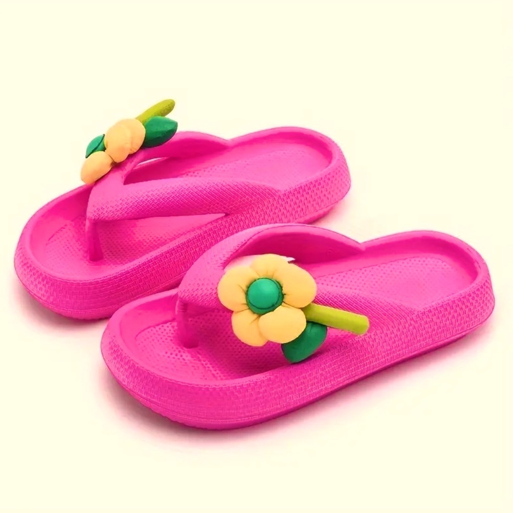 Women’s Vibrant Khaki and Yellow Flower Sandals New Boutique - Picture 3 of 8